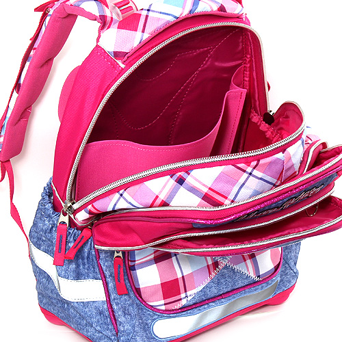 Školní batoh Hello Kitty růžovo-modré kostky