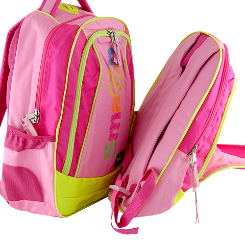 Školní batoh Smash 2v1 růžový, žluté zipy