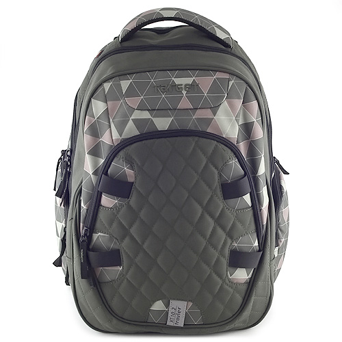 Cestovní batoh Target Lahvově zelený s trojúhelníky